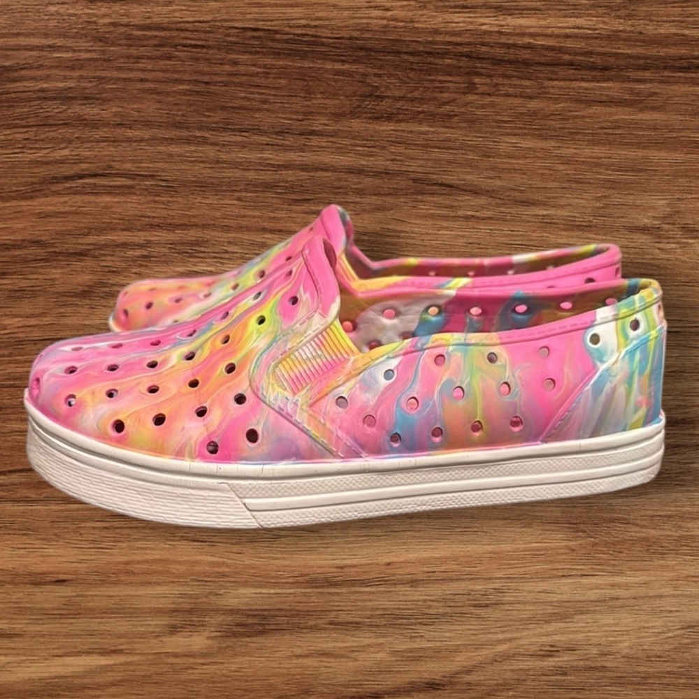 Place girls Pink Multicolor slip on foam composite tie dye shoes big girls 3 - Picture 6 of 8